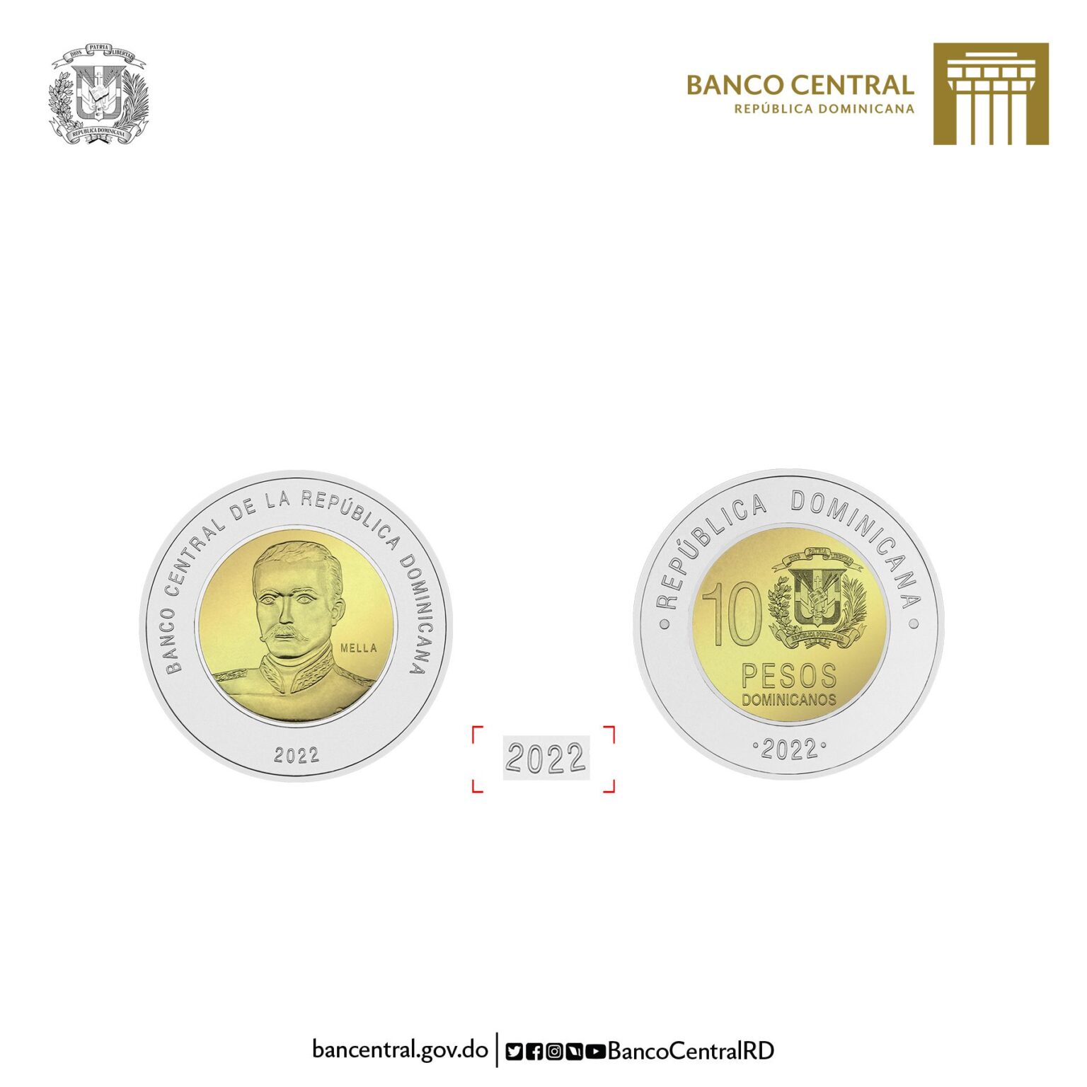 Nueva moneda de RD$5 puesta en circulación por el Banco Central