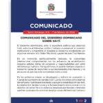 Gobierno dominicano emite comunicado oficial sobre Haití