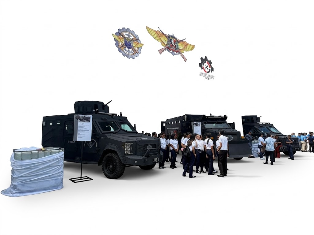 Industria militar exhibe vehículos blindados en Santiago