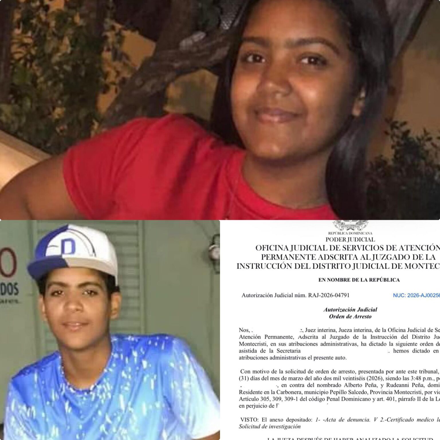 Emiten orden de arresto contra Alberto Peña y Rudianny Peña por un incidente violento en Montecristi.