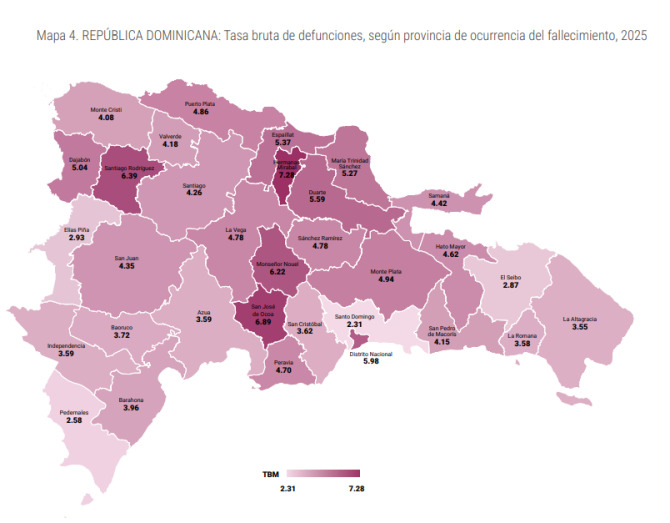 Ranking de provincias con mayor mortalidad en el país