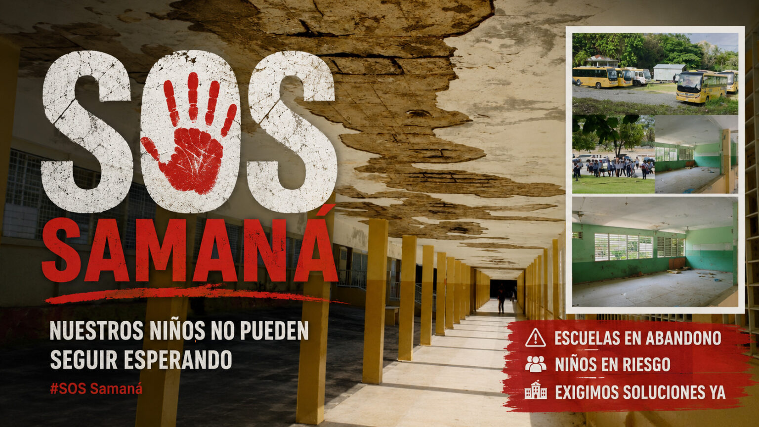 SOS en Samaná: escuela y autobuses escolares en abandono por seis años