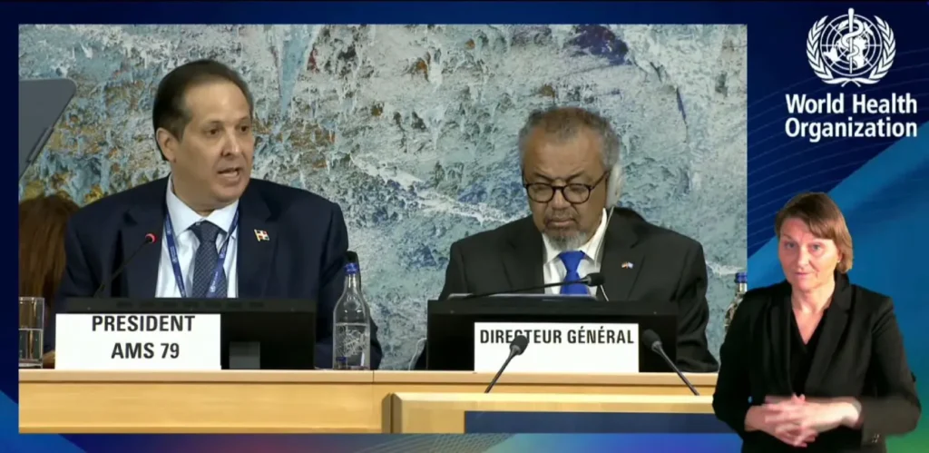 Ministro Víctor Atallah lidera asamblea mundial de la OMS