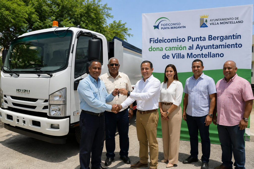 Fideicomiso Punta Bergantín entrega camión al cabildo de Villa Montellano