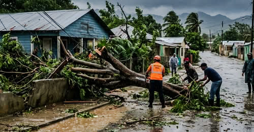Loma de Cabrera sufre estragos por vientos y lluvias; socorro evalúa daños