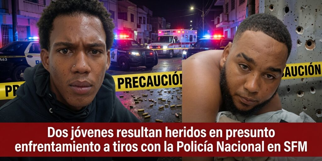 Policía Nacional en SFM hiere a dos jóvenes en enfrentamiento