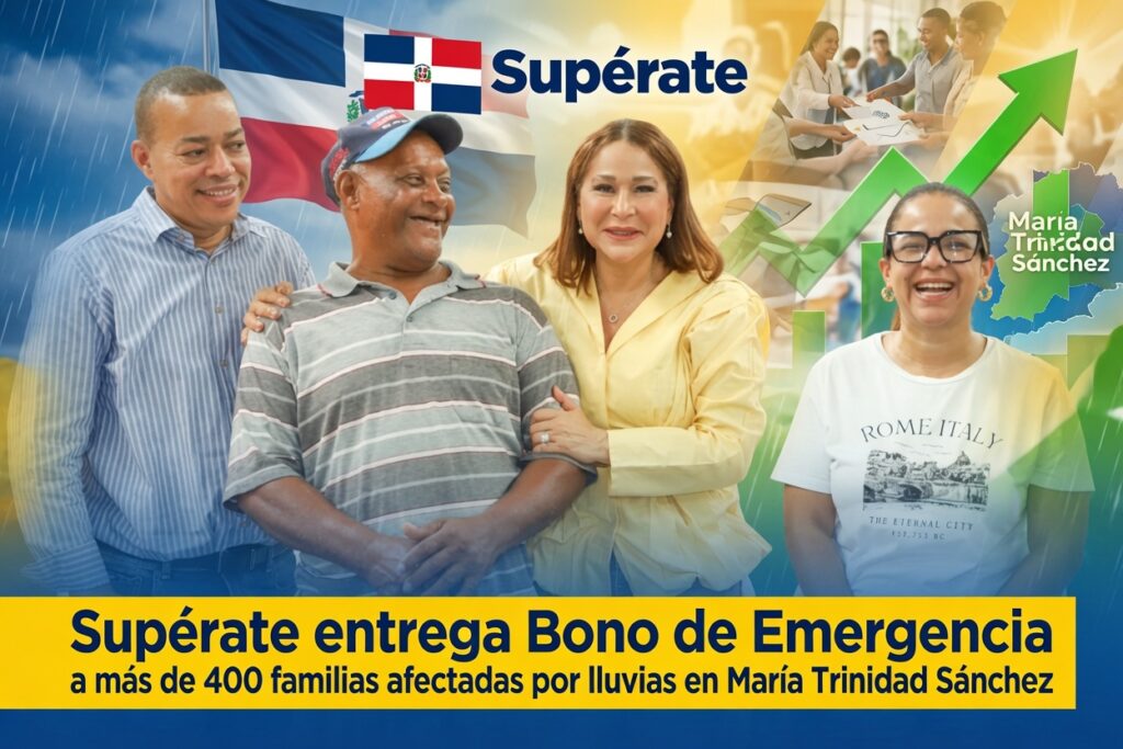 Supérate asiste a familias afectadas por lluvias en María Trinidad Sánchez