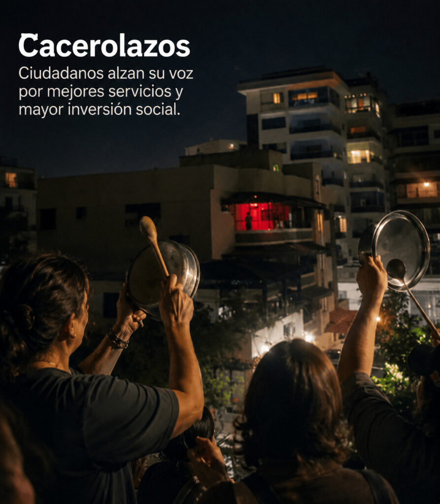Cacerolazos sacuden el DN: sectores medios se manifiestan contra el Gobierno