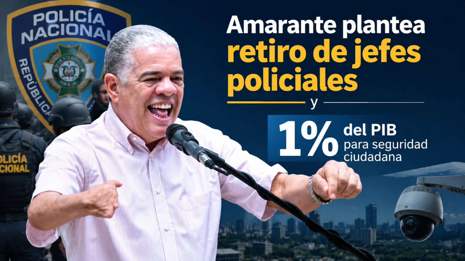 Carlos Amarante Baret plantea retiro de jefes policiales y 1% del PIB para seguridad ciudadana