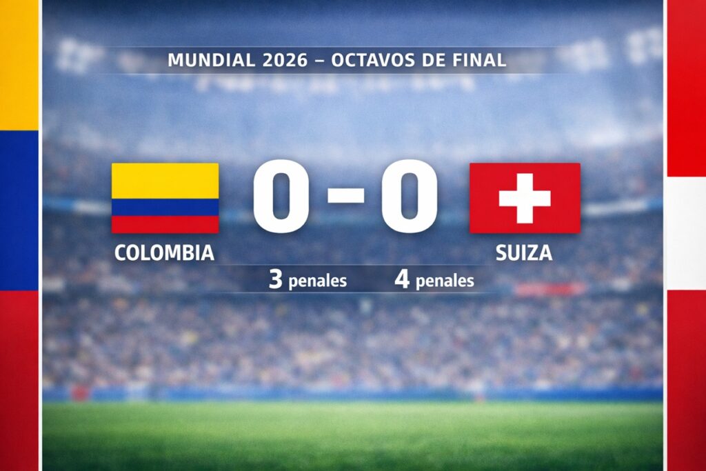 Colombia queda fuera del Mundial 2026: Suiza avanza a cuartos tras dramática tanda de penales