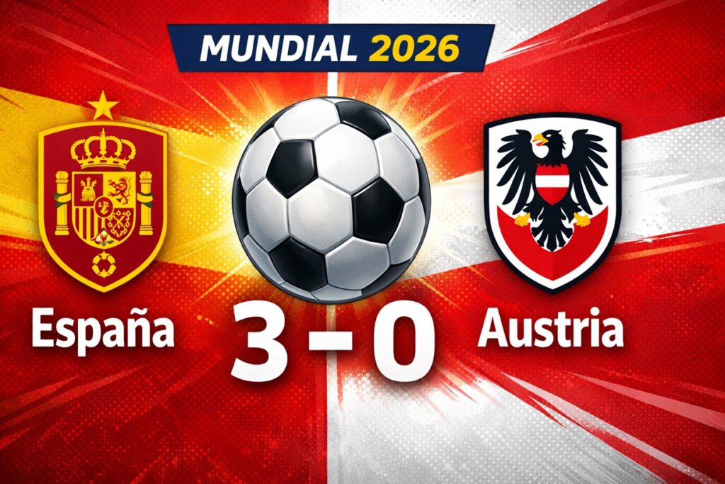 España avanza con autoridad: goleada 3–0 sobre Austria y pase firme a octavos del Mundial 2026