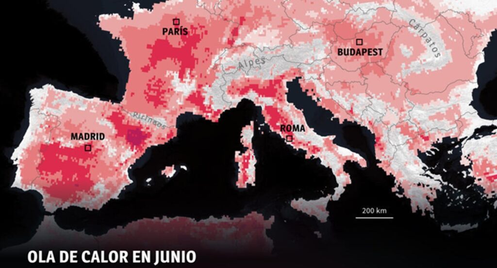 Europa occidental sufre el junio más caluroso de su historia y enciende alarmas por el avance del cambio climático