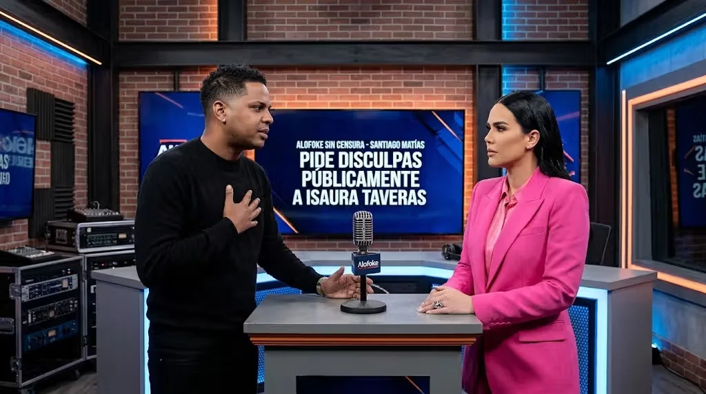 Isaura Taveras recibe disculpas públicas de Santiago Matías en Alofoke sin Censura