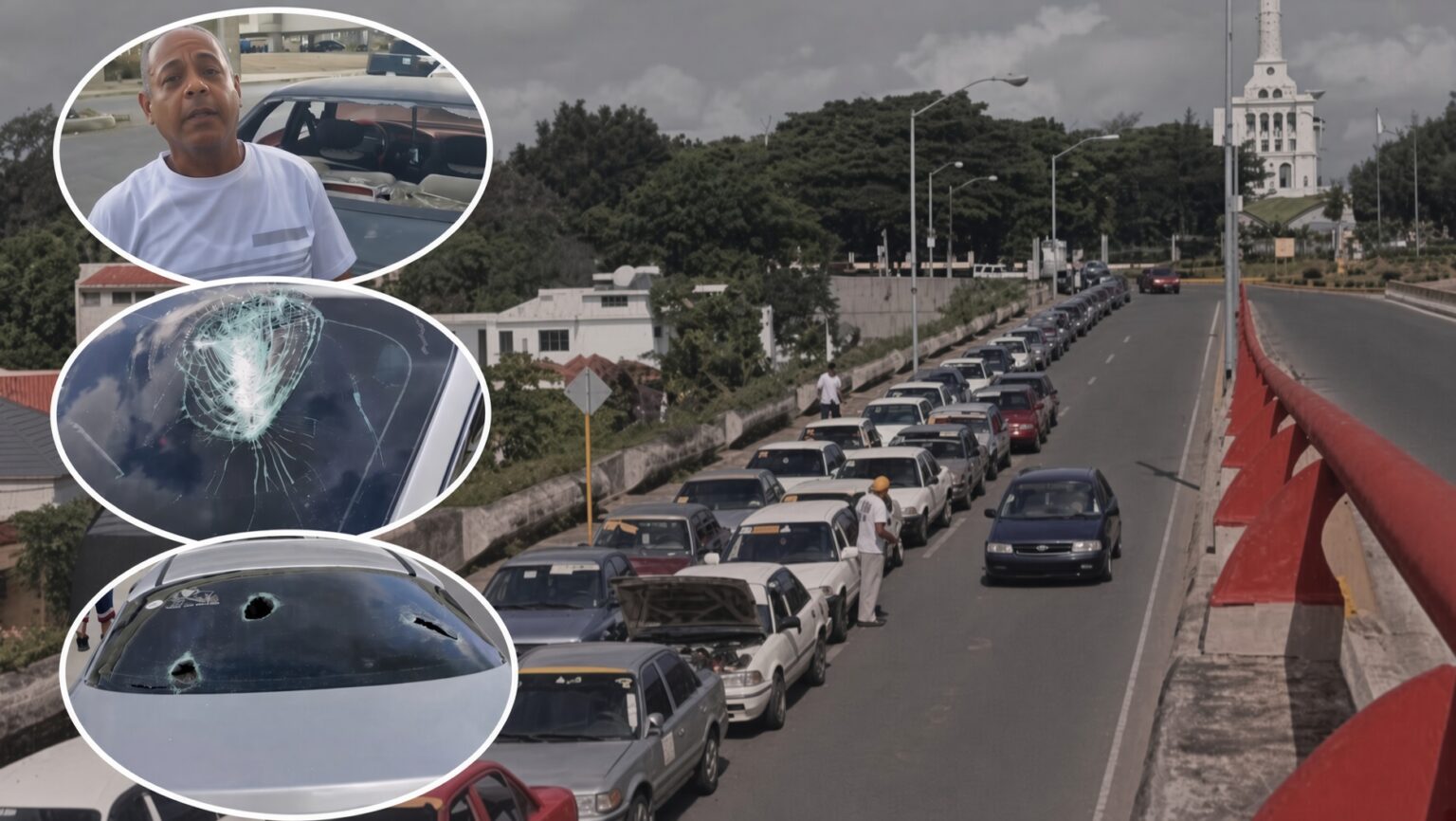 Choque entre rutas F y SO en Santiago deja violencia con botellas y machetes