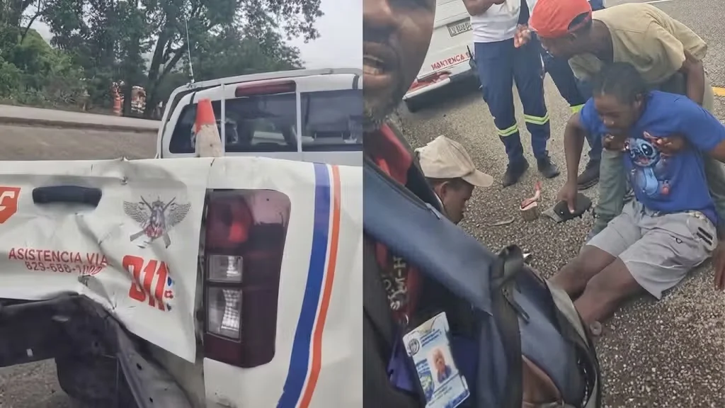 Choque de haitiano contra vehículo de Comipol en Bonao lo deja tendido