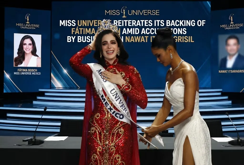 Miss Universe mantiene apoyo a Fátima Bosch pese a acusaciones de Nawat Itsaragrisil