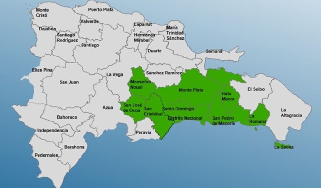 COE coloca ocho provincias y el Distrito Nacional en alerta verde por efectos de onda tropical, según informe del INDOMET