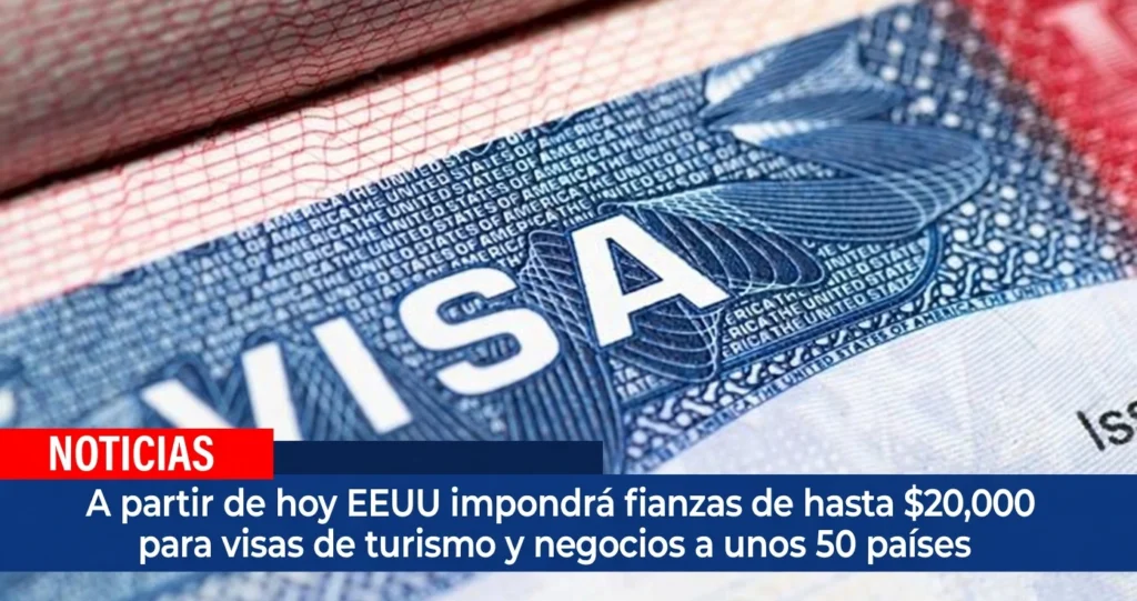 EEUU impondrá fianzas de hasta $20,000 para visas en 50 países