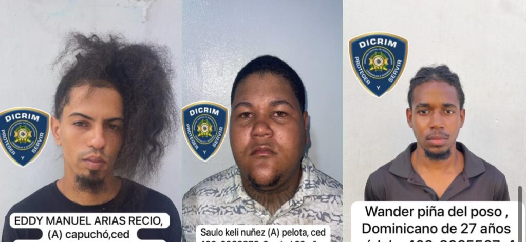 Policía Nacional apresa a tres presuntos implicados en muerte de dirigente comunitario en Los Alcarrizos