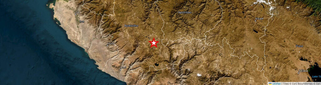 Sismo de magnitud 7.2 impacta región andina de Ayacucho al sur de Perú